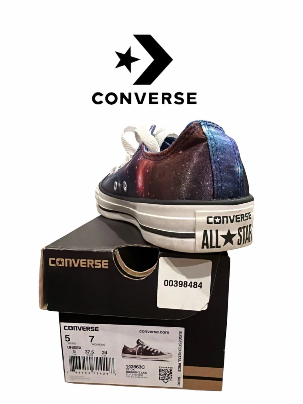 Converse Galaxy Print Midnight LAK 143963C Satin Sneakers - Size 7